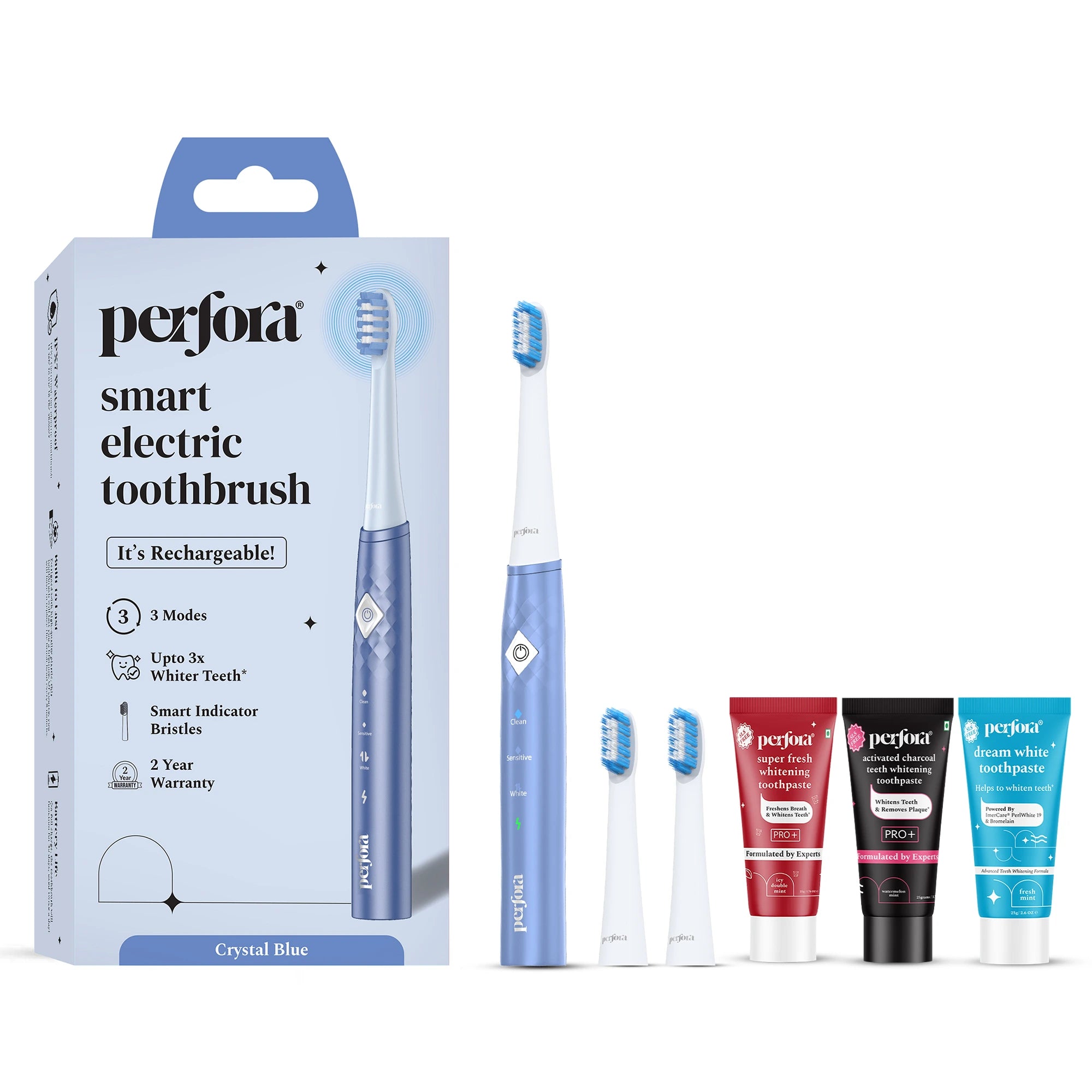 Electric Toothbrush - M004 and pack of 3 toothpastes