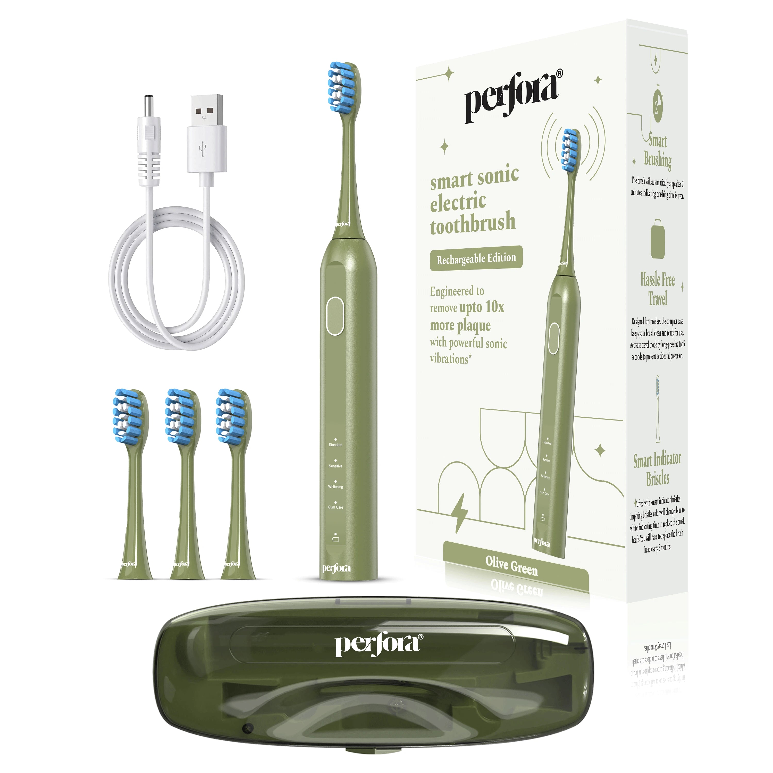 Smart Sonic Electric Toothbrush - Rechargeable