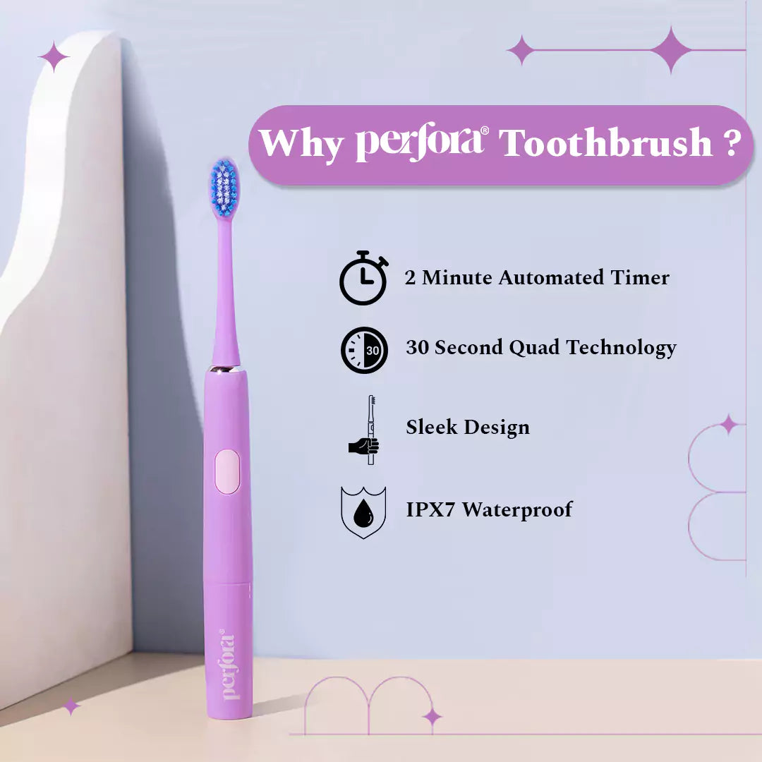 Battery Operated Sonic Electric Toothbrush - Lilac lavender