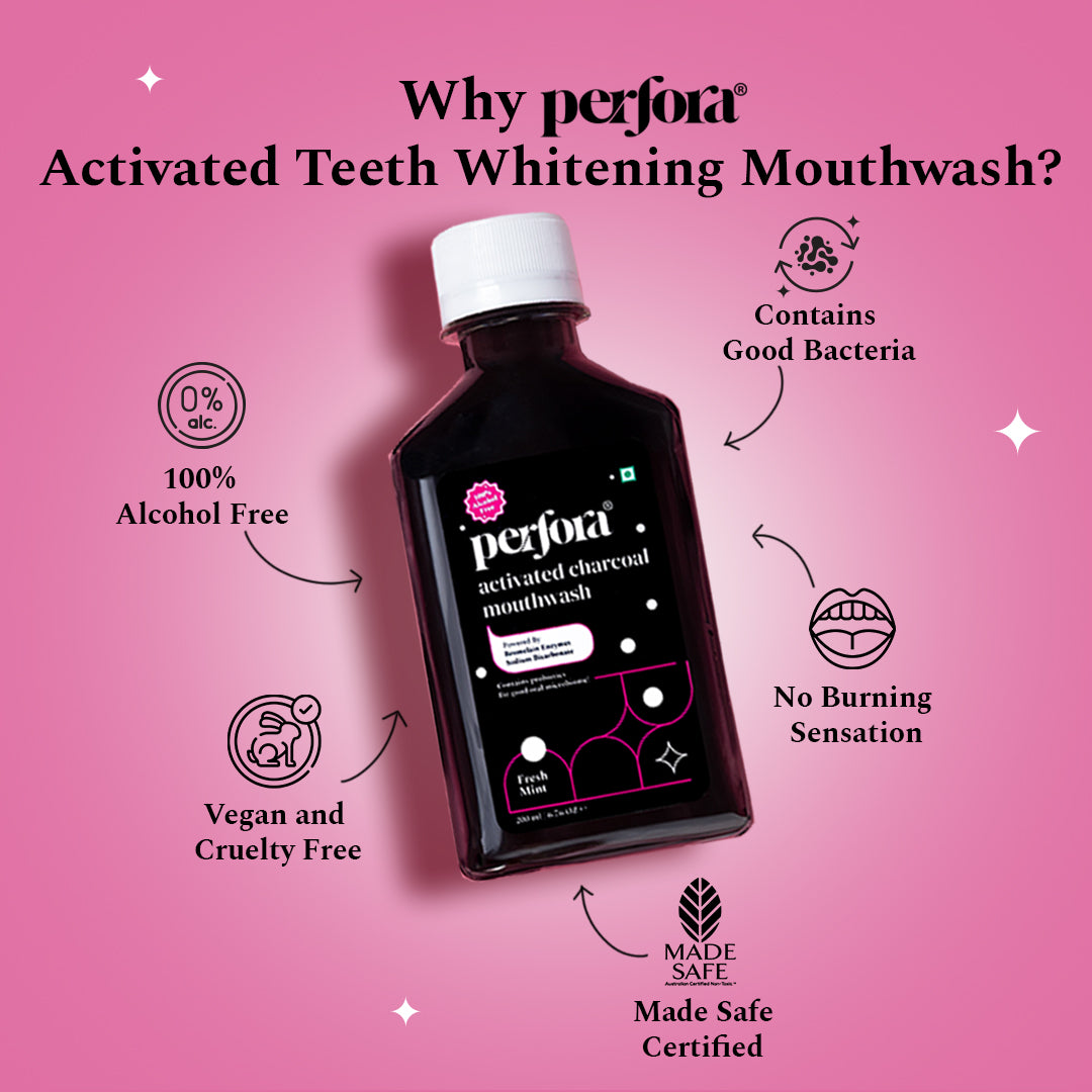 Teeth Whitening Activated Charcoal Mouthwash