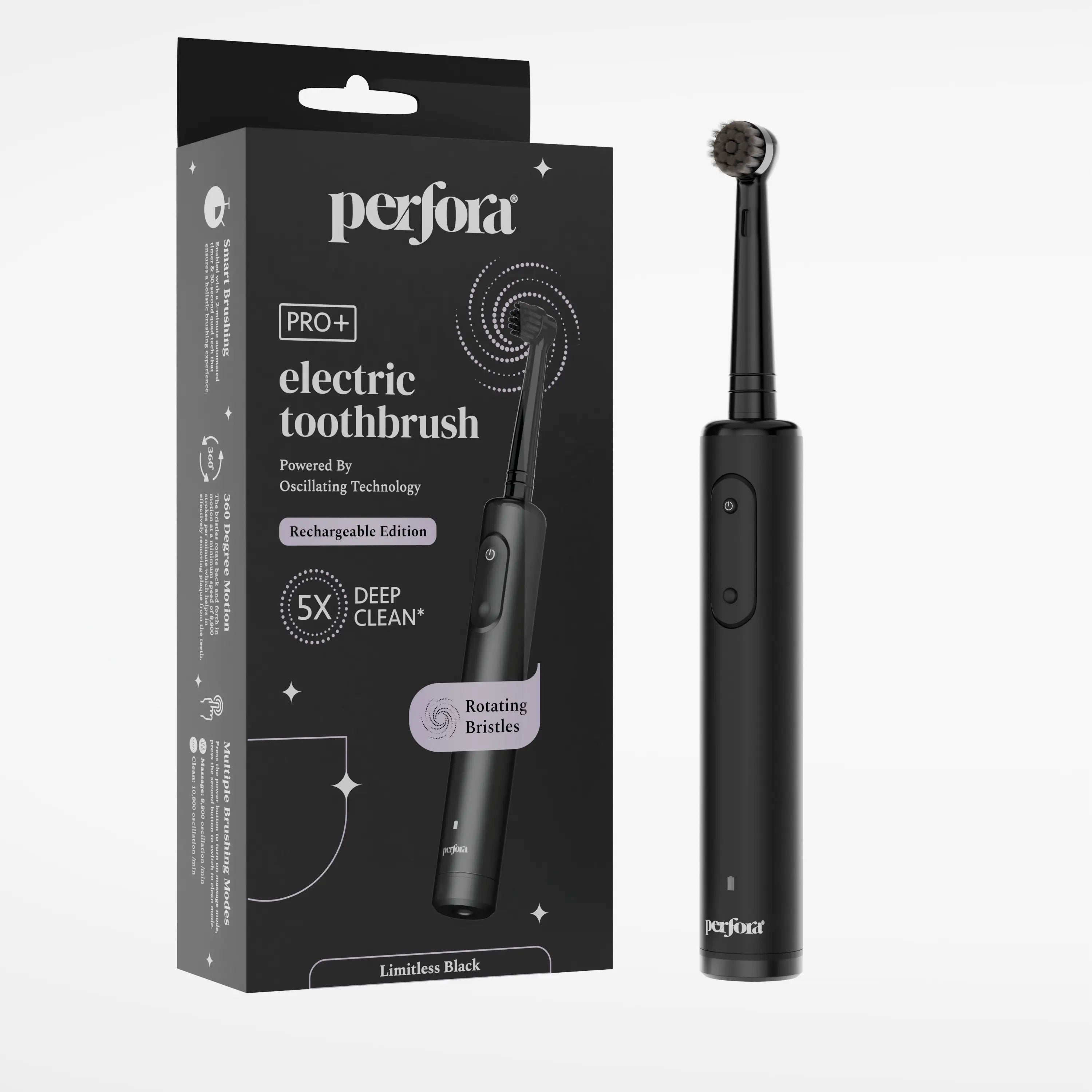 Oscillating Electric Toothbrush With 360° Rotating Head