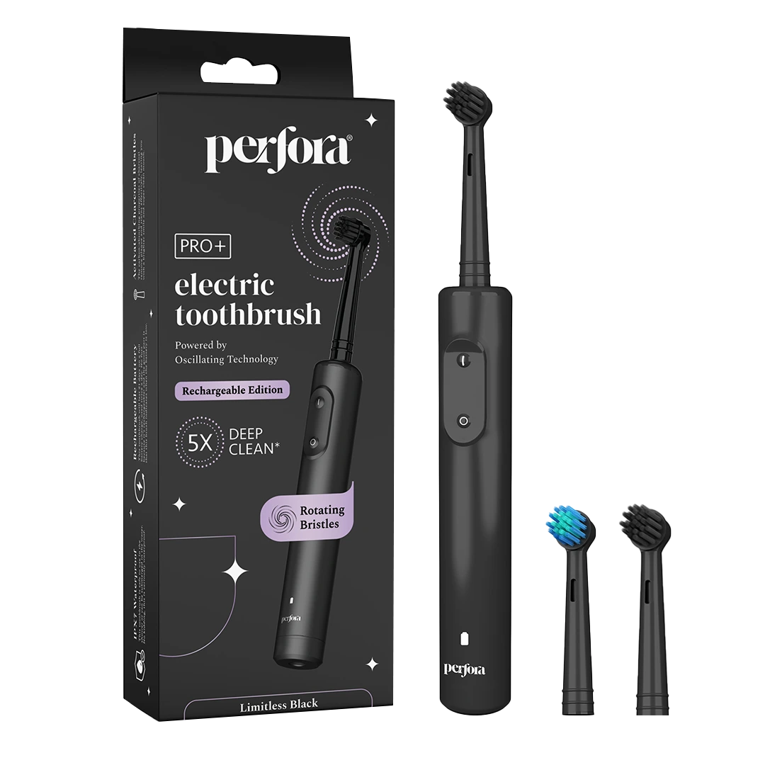 Limitless Black Oscillating Electric Toothbrush-Rechargeable (With Brush Heads)