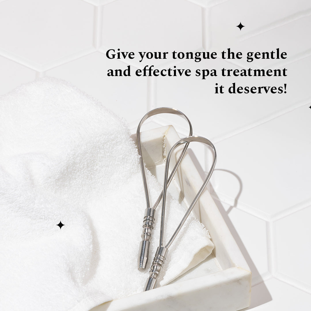 Silver Stainless Steel Tongue Cleaner