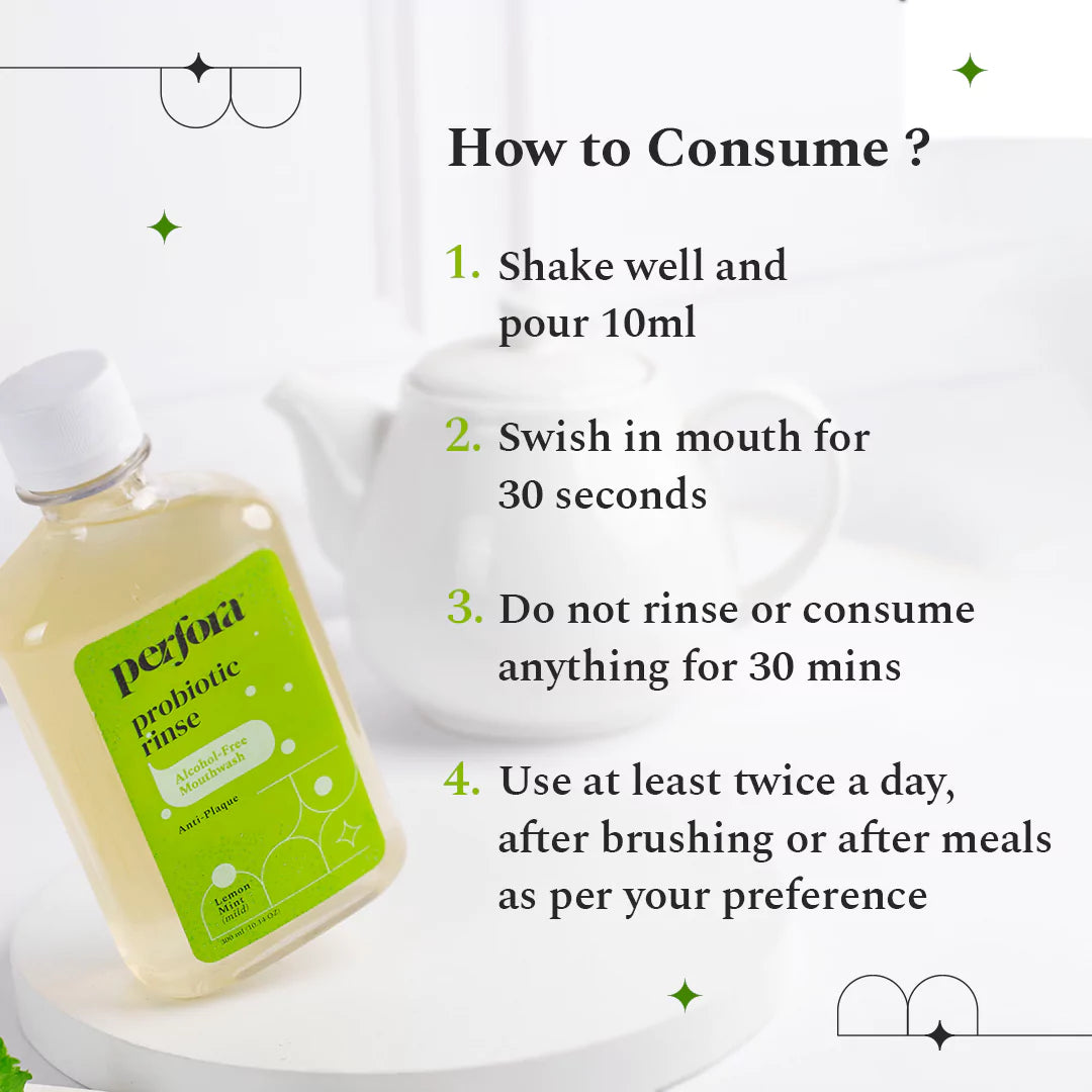 Anti Plaque Lemon Probiotic Mouthwash