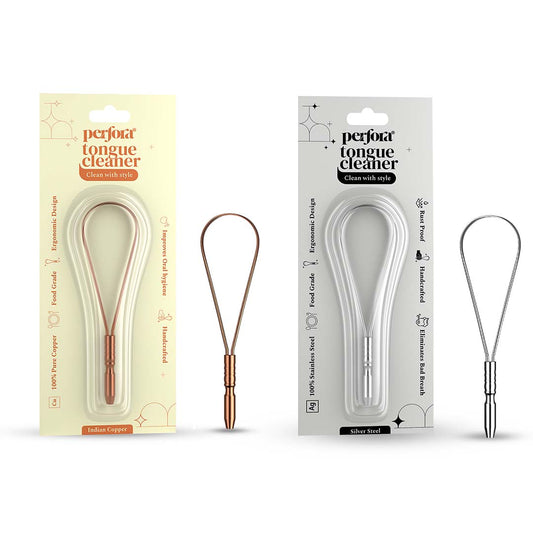 Copper & Stainless Steel Tongue Cleaner Combo