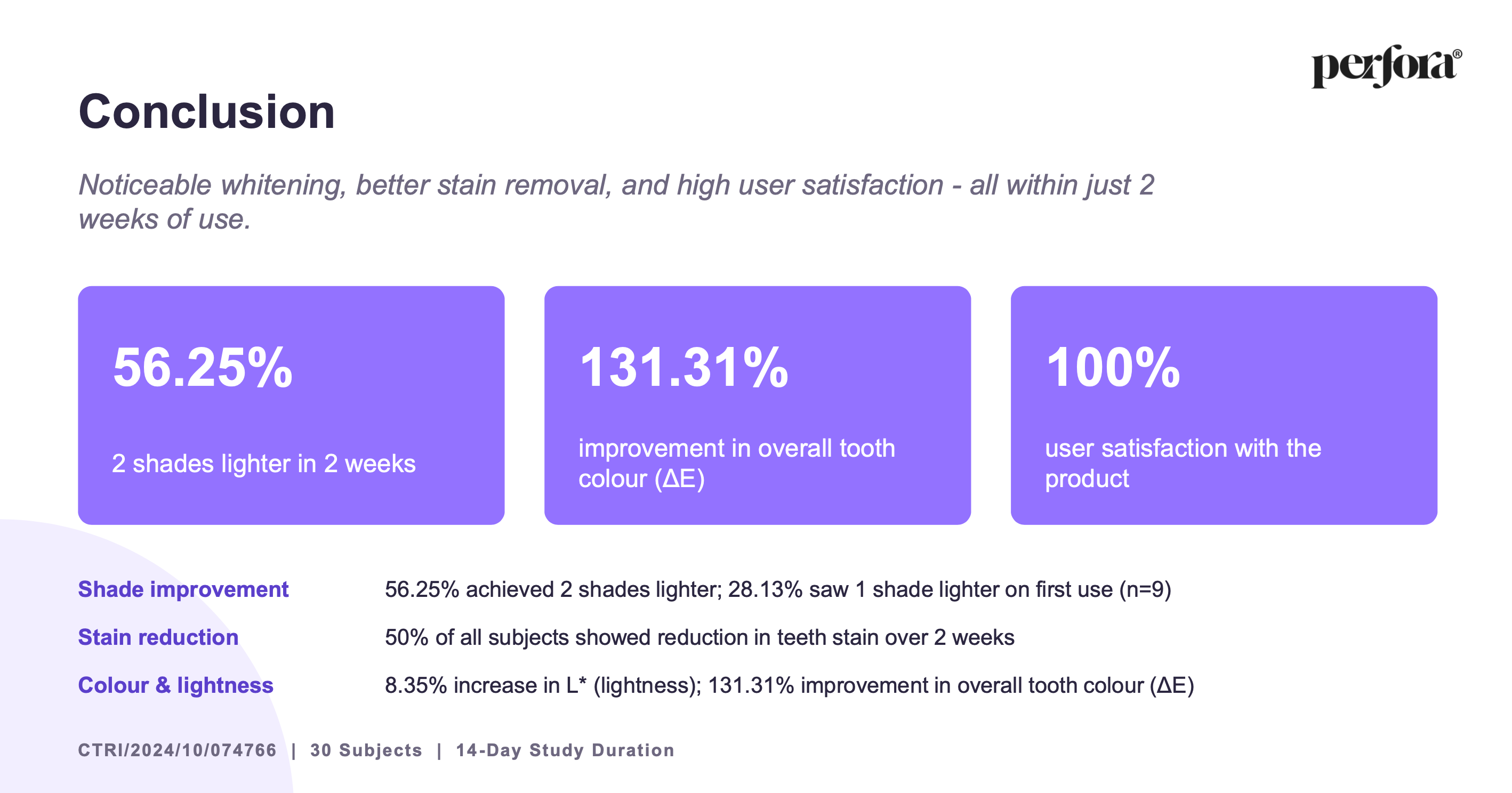 Clinical trial results: User Experience and Satisfaction