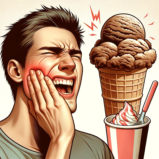 image of a person experiencing tooth sensitivity after eating triggering food
