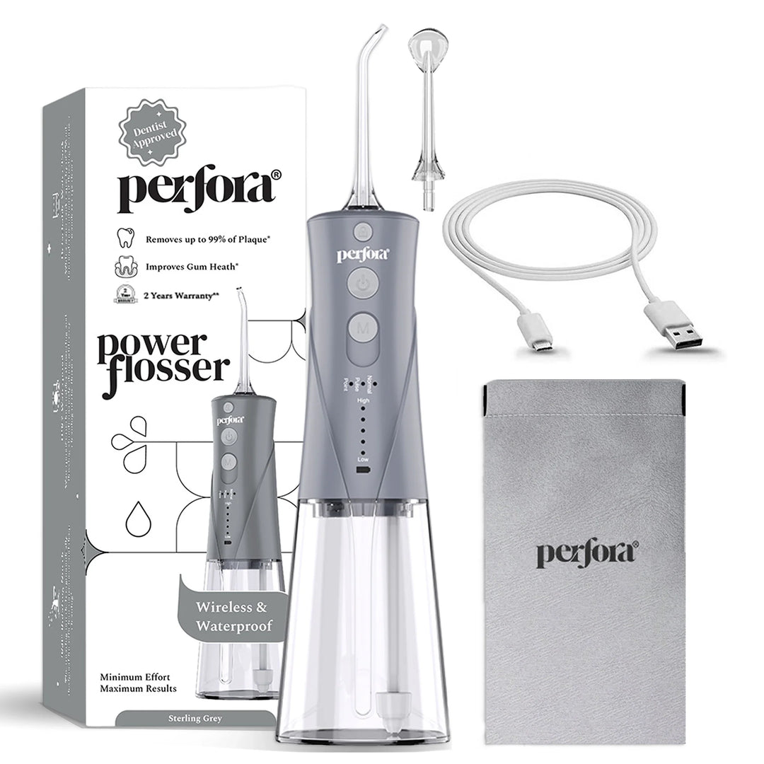 Power Dental Flosser and Lemon mint Mouthwash (300ML)