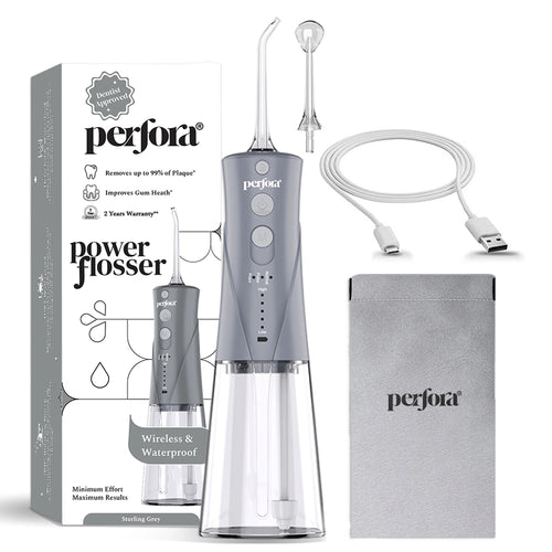 Power Dental Flosser and Lemon mint Mouthwash (300ML)