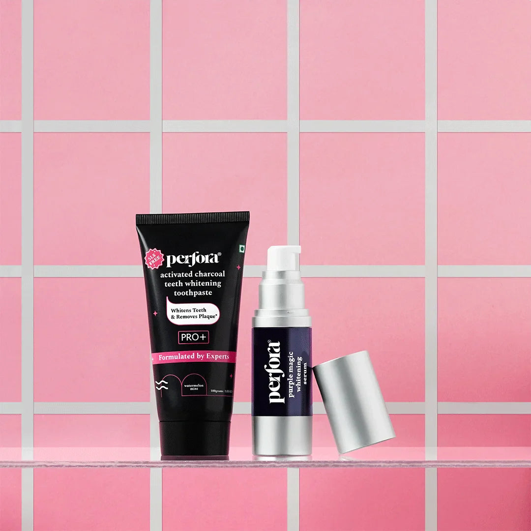 Activated Charcoal Toothpaste & Purple Whitening Serum Combo