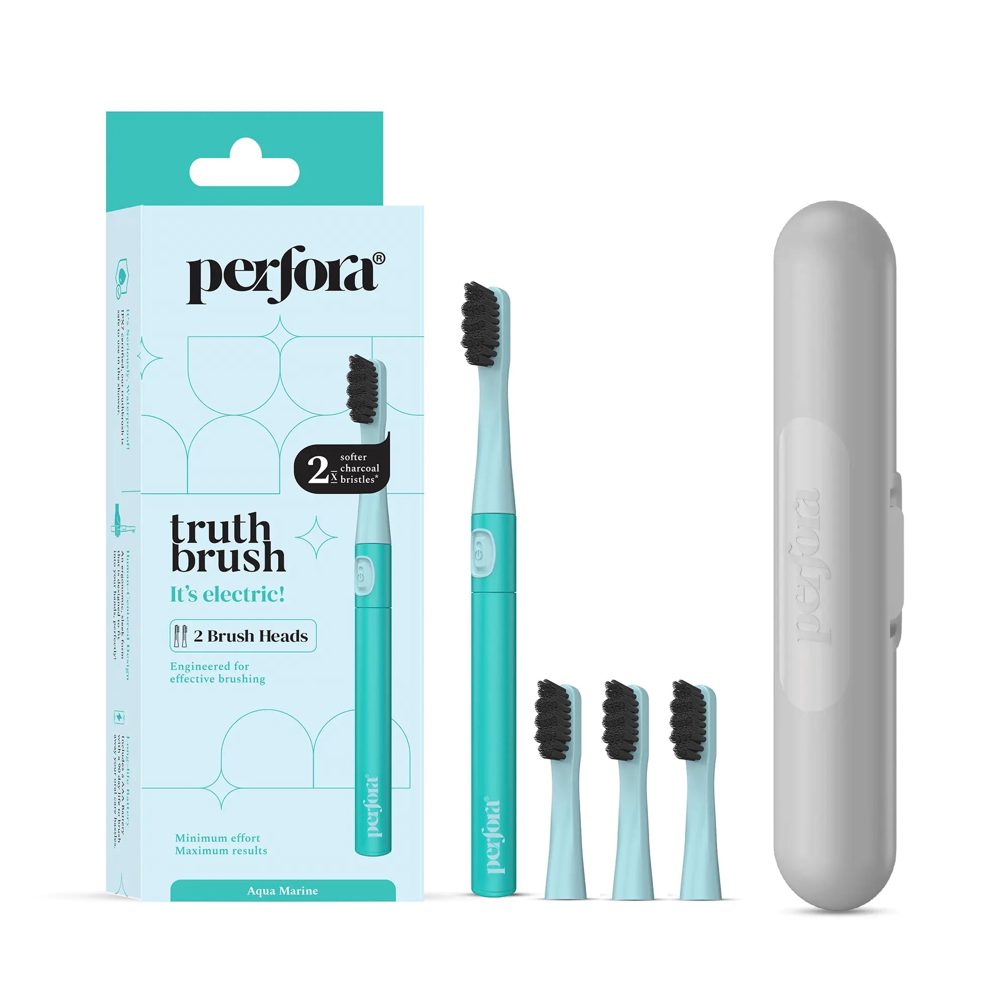 Electric Toothbrush + 4 Brush Heads + Travel Case