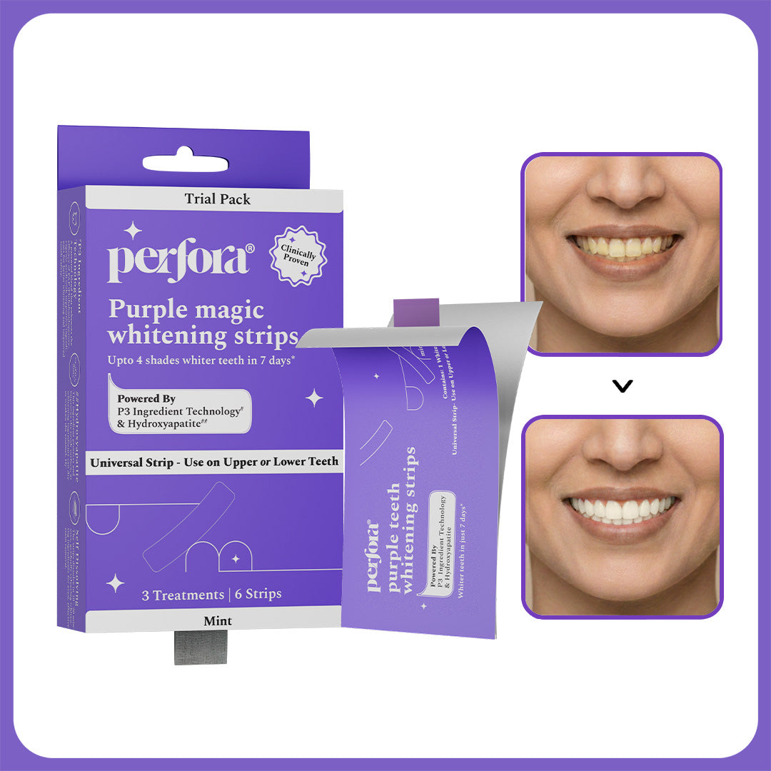 Trial pack Purple Magic Teeth Whitening Strips - Self Dissolving (Pack of 6 Strips)