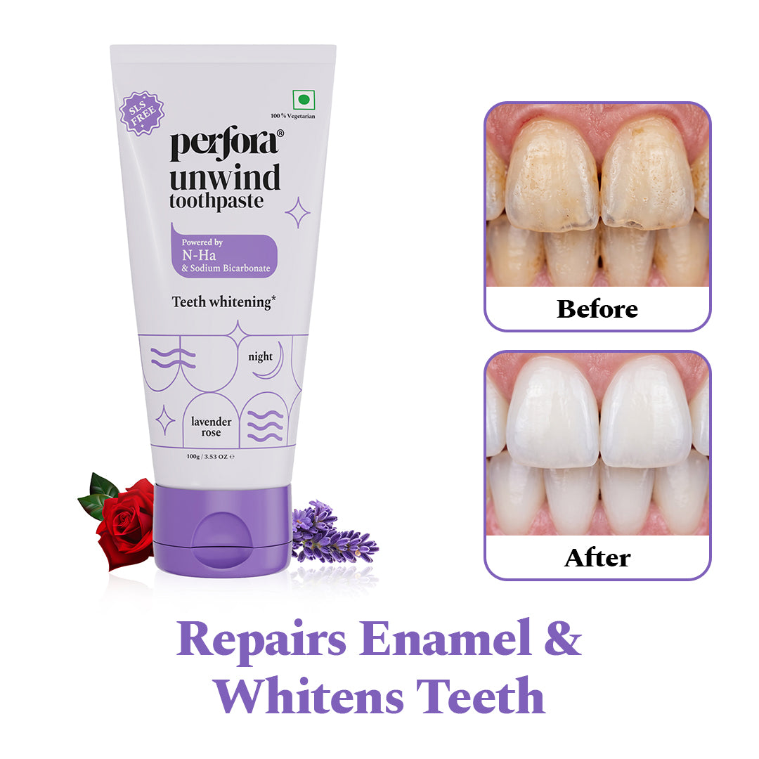 Unwind Toothpaste & Purple Whitening Serum Combo