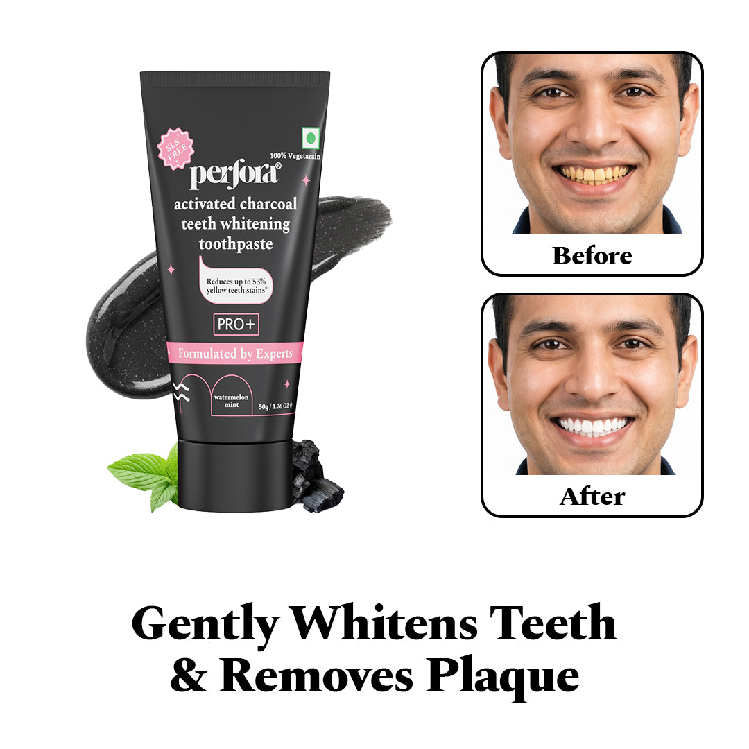 Pack of 3 - Activated Charcoal Mint Toothpaste - For Teeth Whitening