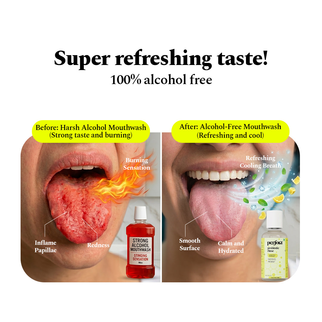 Lemon Mint Probiotic Anti-Plaque Mouthwash (500 ML)