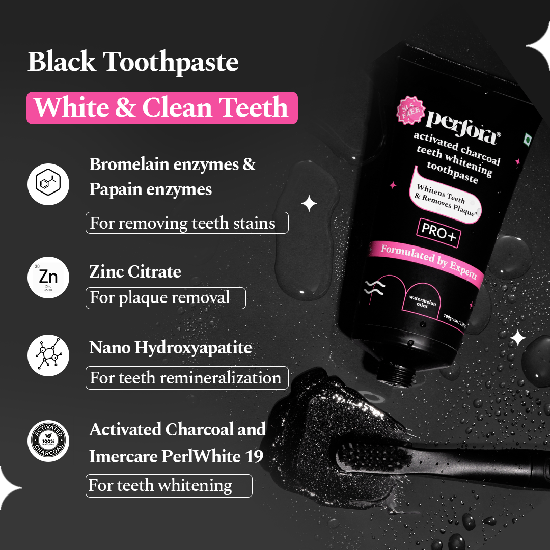 Activated Charcoal Toothpaste & Purple Whitening Serum Combo