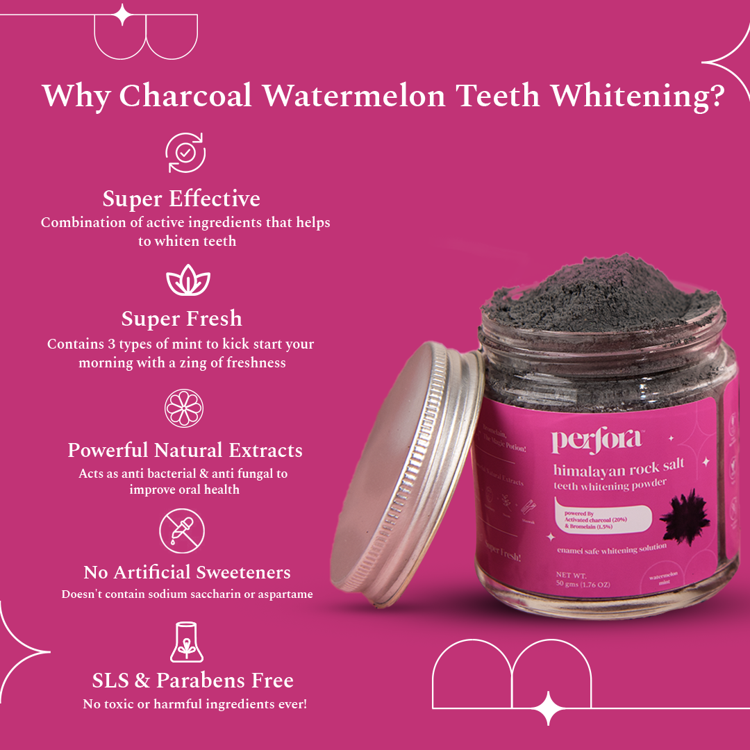 Charcoal Teeth Whitening Powder - Watermelon Mint