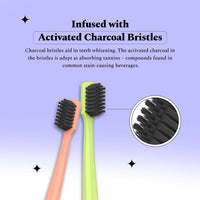 Ultra Soft Bristles Manual Toothbrush - Pack of 2 - Lime Green and Peach Paradise