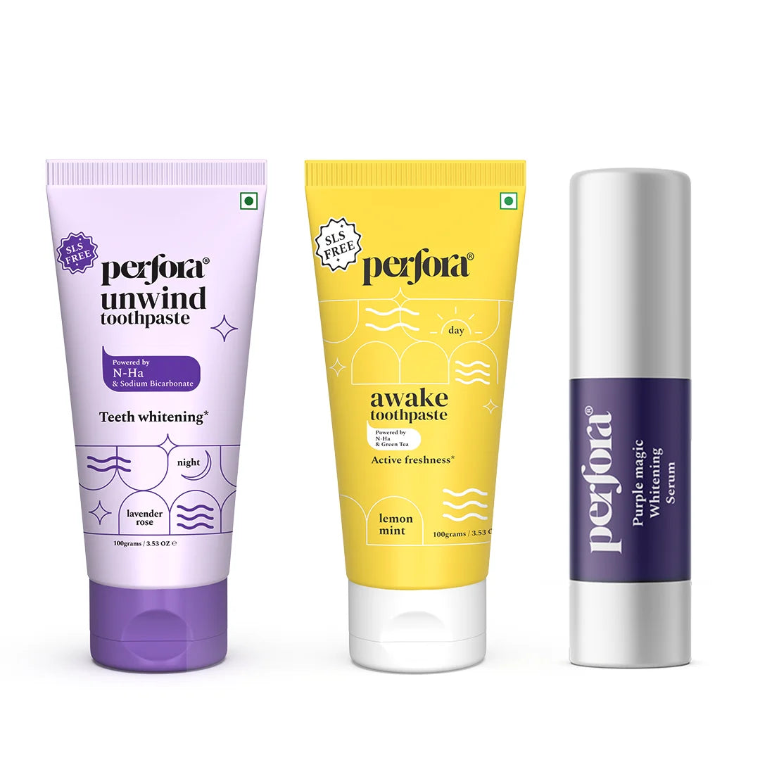 Purple Serum and Awake & Unwind Toothpaste Combo