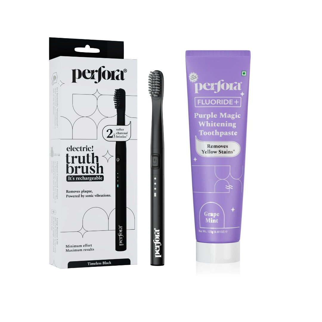 Rechargeable Sonic Electric Toothbrush & Purple Magic Whitening Toothpaste 125g