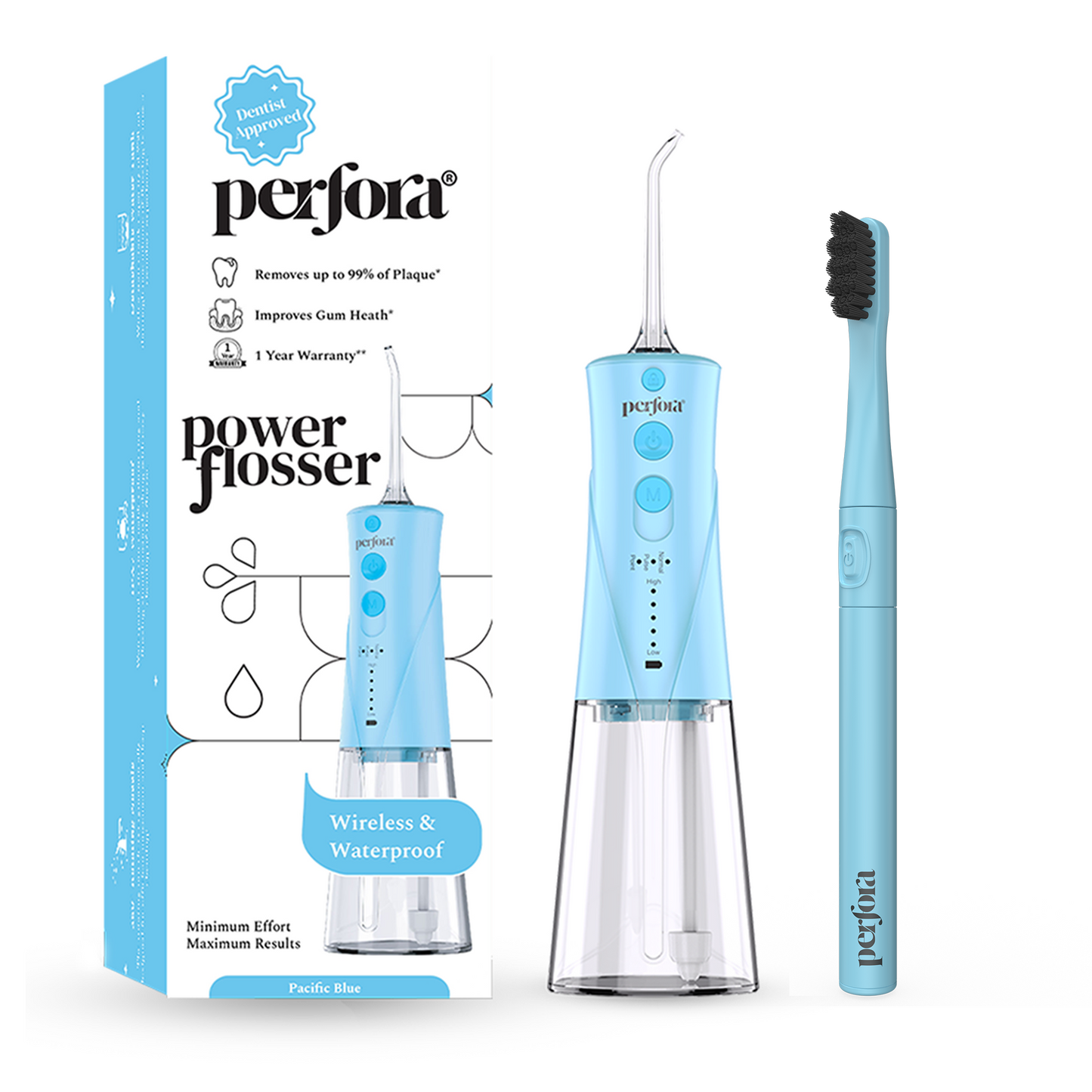 Power Teeth Water Flosser + Electric Toothbrush - 001