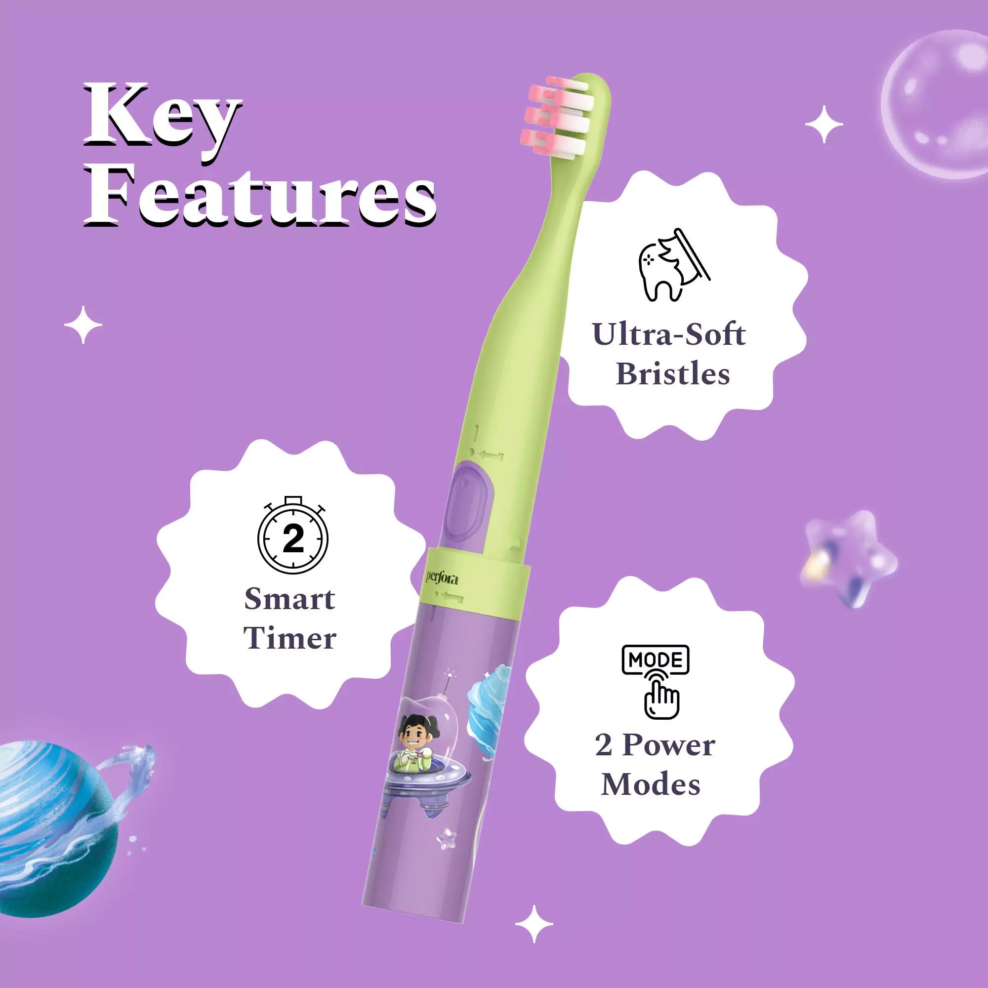 Perfora Kids Toothbrush - Zi & Toothpaste – Bubblegum Blast