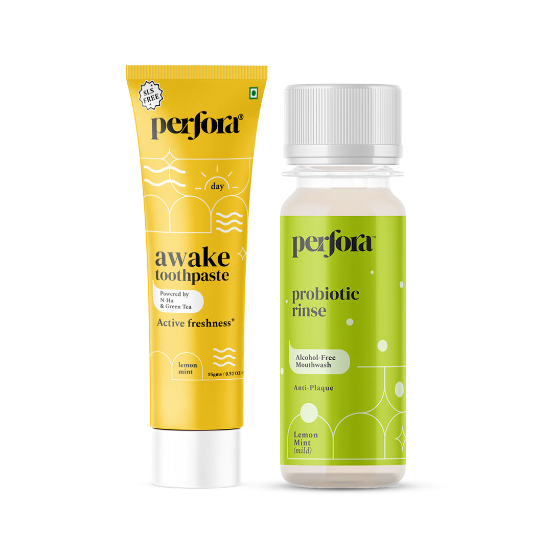 Awake Toothpaste (15gm) + Lemon Mint Mouthwash (50ml)