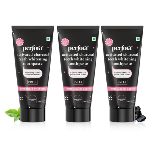Pack of 3 - Activated Charcoal Mint Toothpaste - For Teeth Whitening