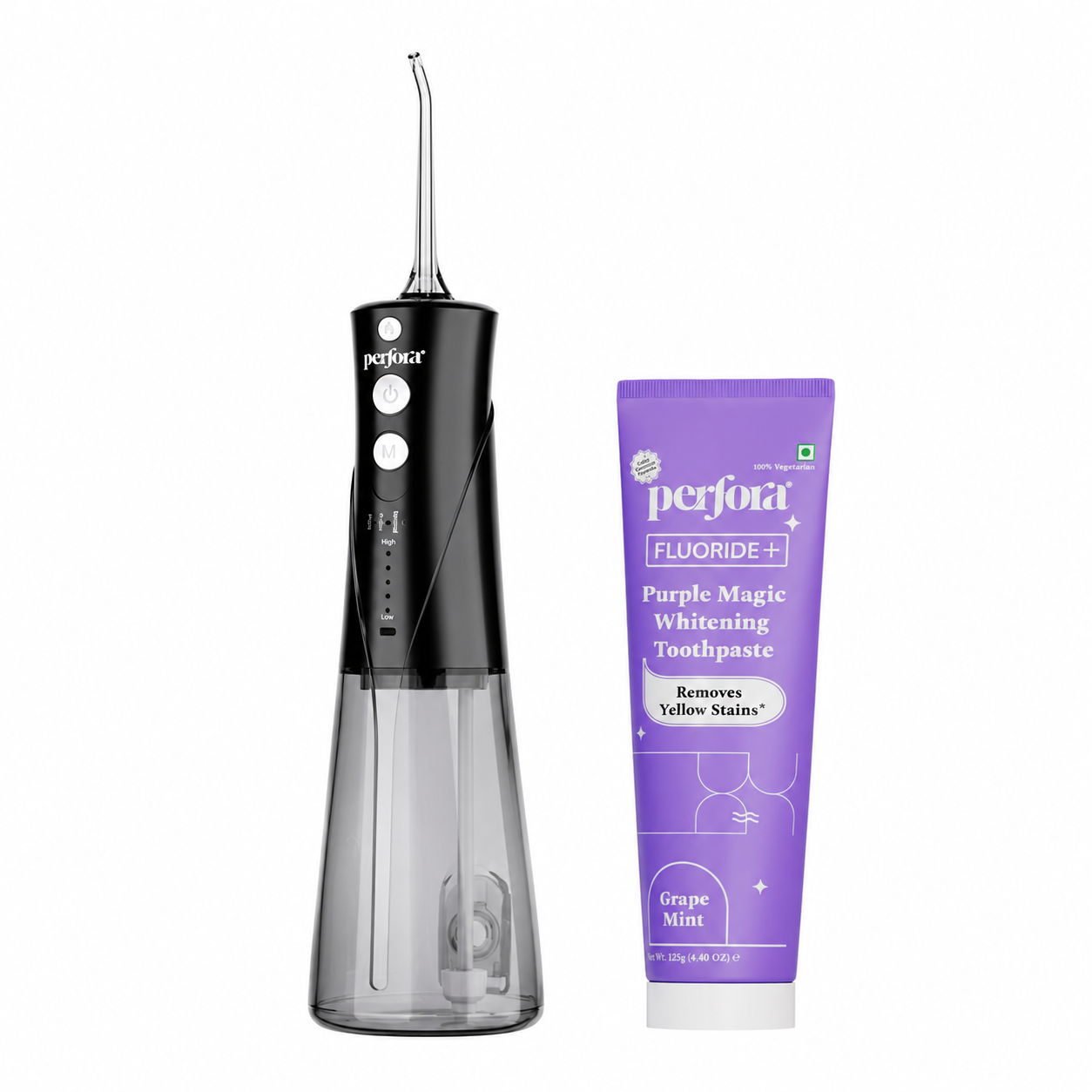 Granite Black Power Flosser + Purple Toothpaste 125 gm