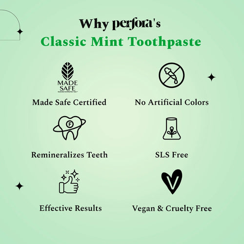 Reasons to choose Perfora's flouride range Classic Mint toothpaste
