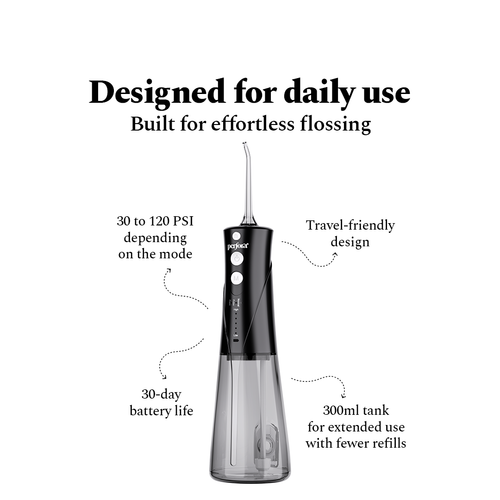 Power Dental Flosser and Lemon mint Mouthwash (300ML)