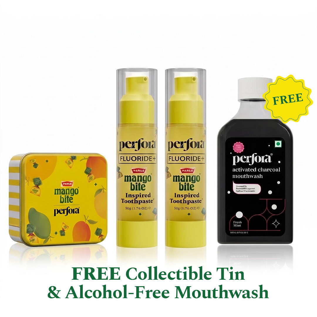 Mango Bite Toothpaste (Pack of 2) + Free 200 ml Charcoal Mouthwash