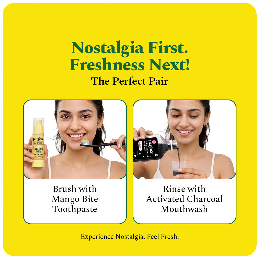 Mango Bite Toothpaste (Pack of 2) + Free 200 ml Charcoal Mouthwash