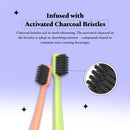 Image highlighting the activated charcoal bristles of Perfora's manual toothbrush