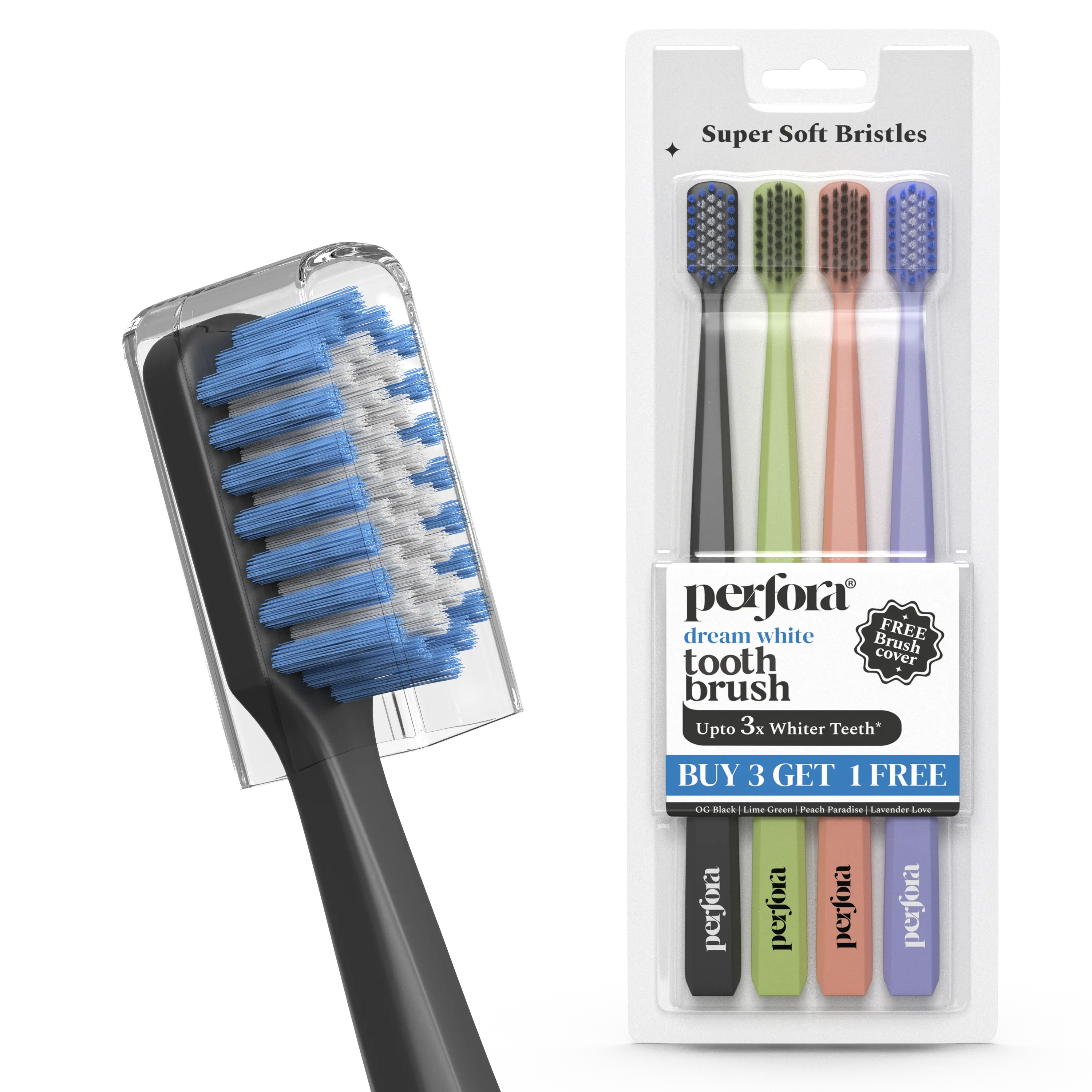 Ultra Soft Bristles Manual Toothbrush - Pack of 4