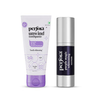 Unwind Toothpaste & Purple Whitening Serum Combo