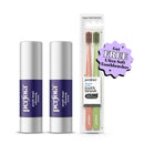2 Free Soft Bristles Toothbrushes with Purple Magic Whitening Serum