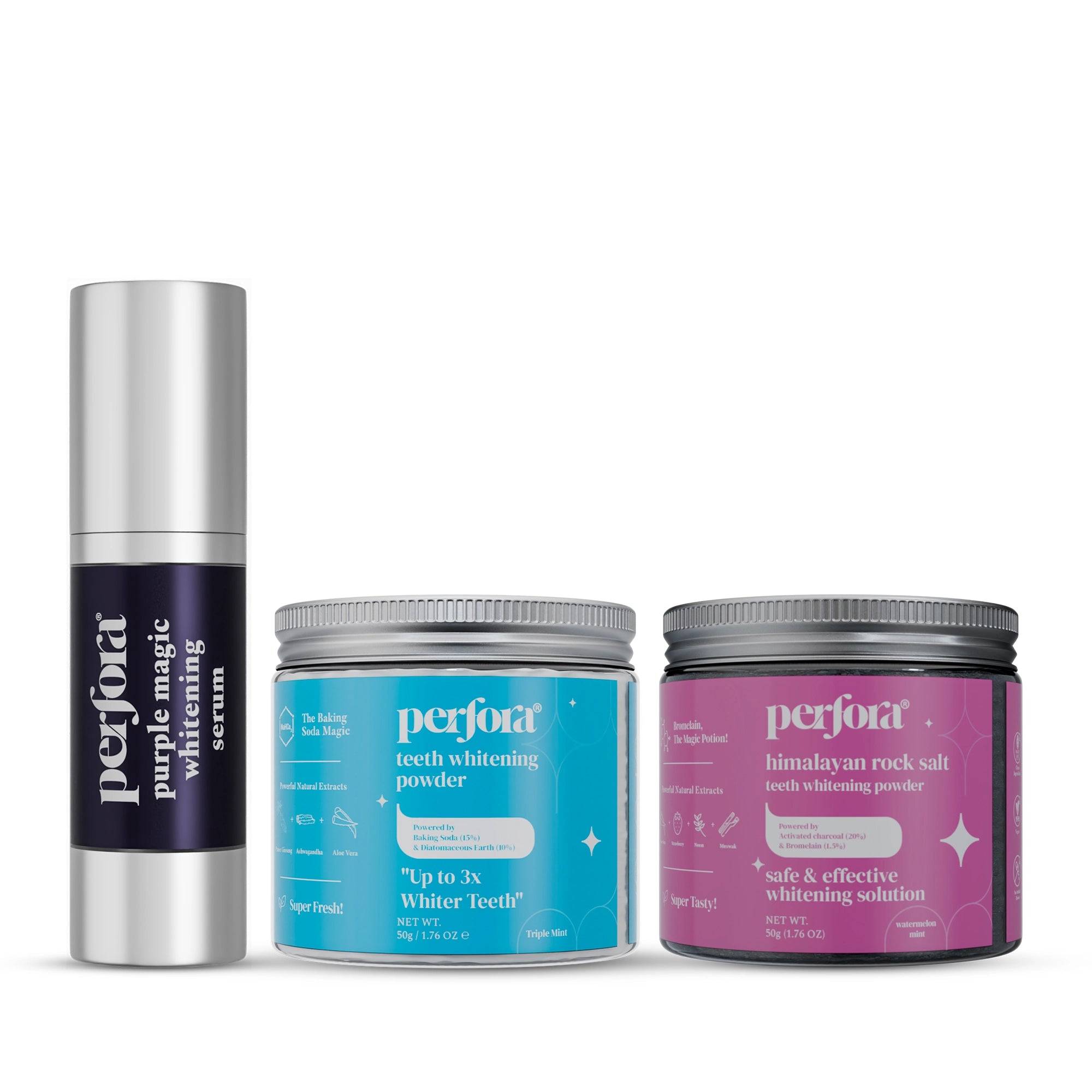Teeth Whitening Powders & Purple Serum Combo