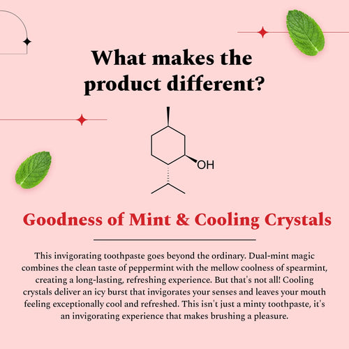 Image highlighting what makes Perfora's flouride range Xtraaa Fresh toothpaste different.