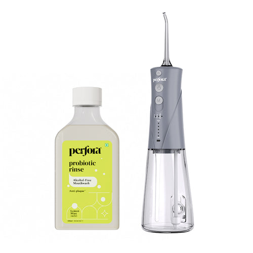 Power Dental Flosser and Lemon mint Mouthwash (300ML)