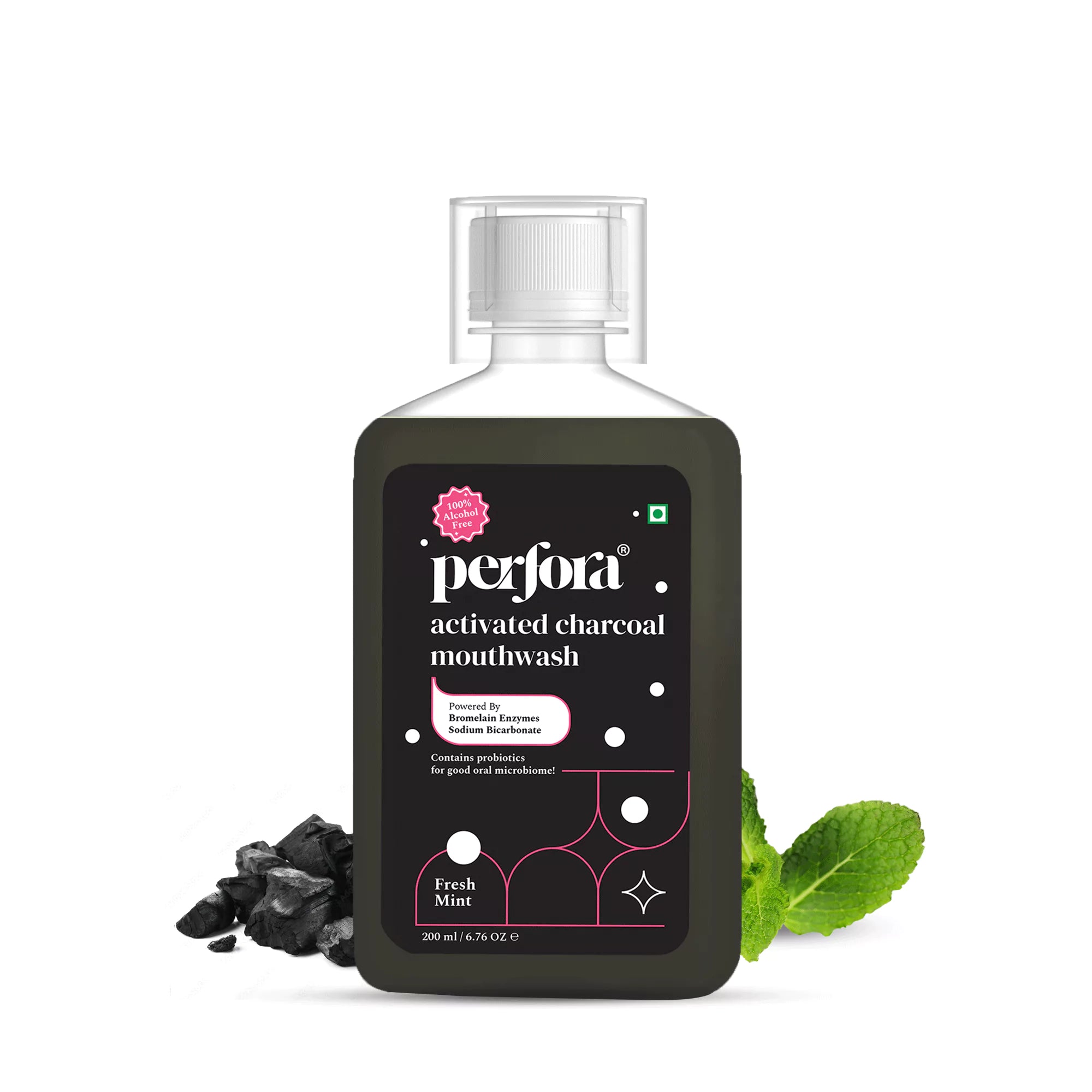 Activated Charcoal Mint Mouthwash - For Teeth Whitening