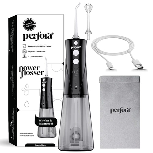 Granite Black Power Flosser + Dream White Toothpaste 150 gm