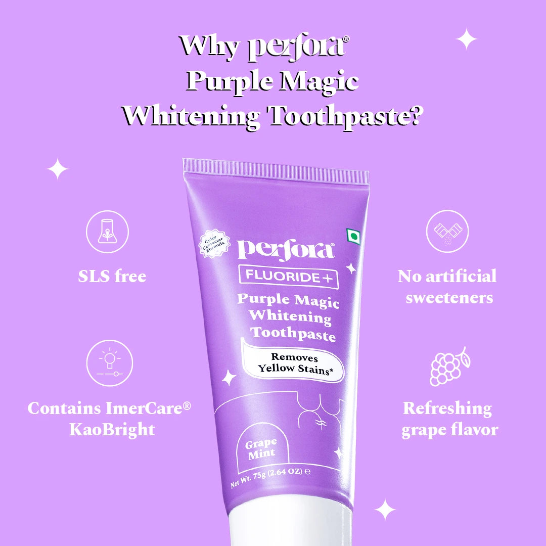 Purple Toothpaste for Teeth Whitening – Perfora - Oral Care Solutions
