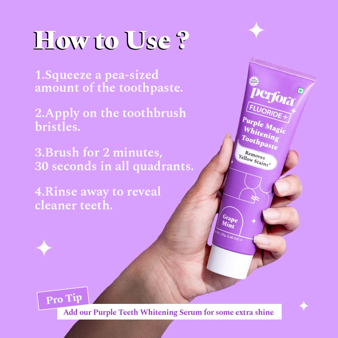 Purple Toothpaste for Teeth Whitening – Perfora - Oral Care Solutions