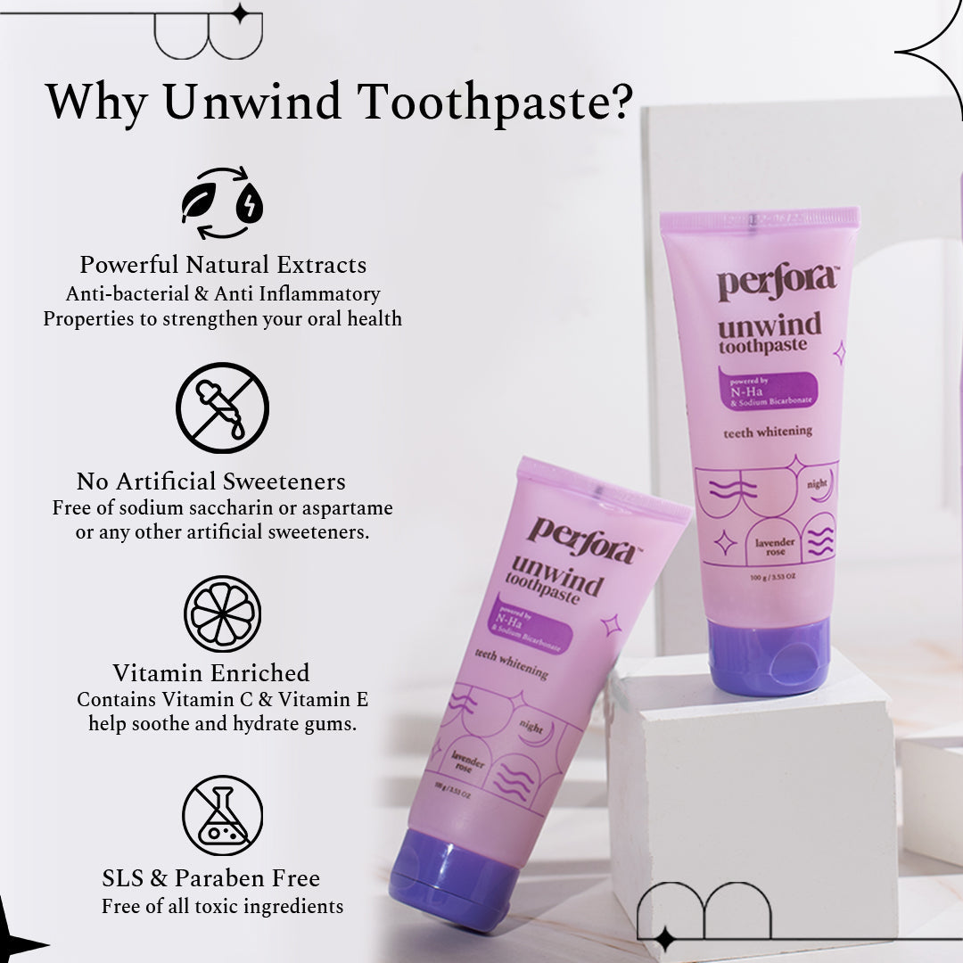 Unwind Toothpaste & Purple Whitening Serum Combo