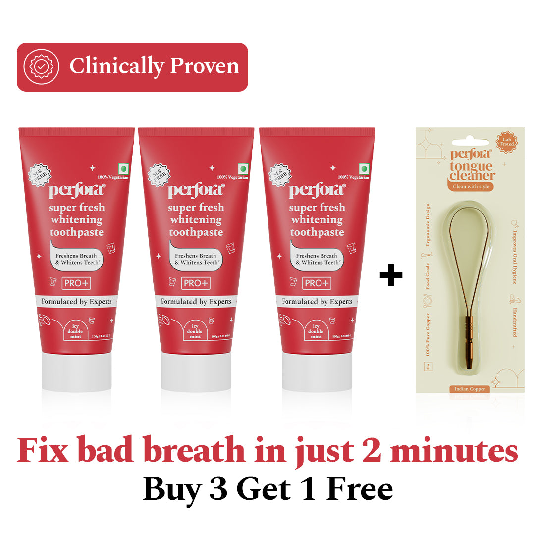 Super Fresh Toothpaste (Pack of 3) + FREE Tongue Cleaner