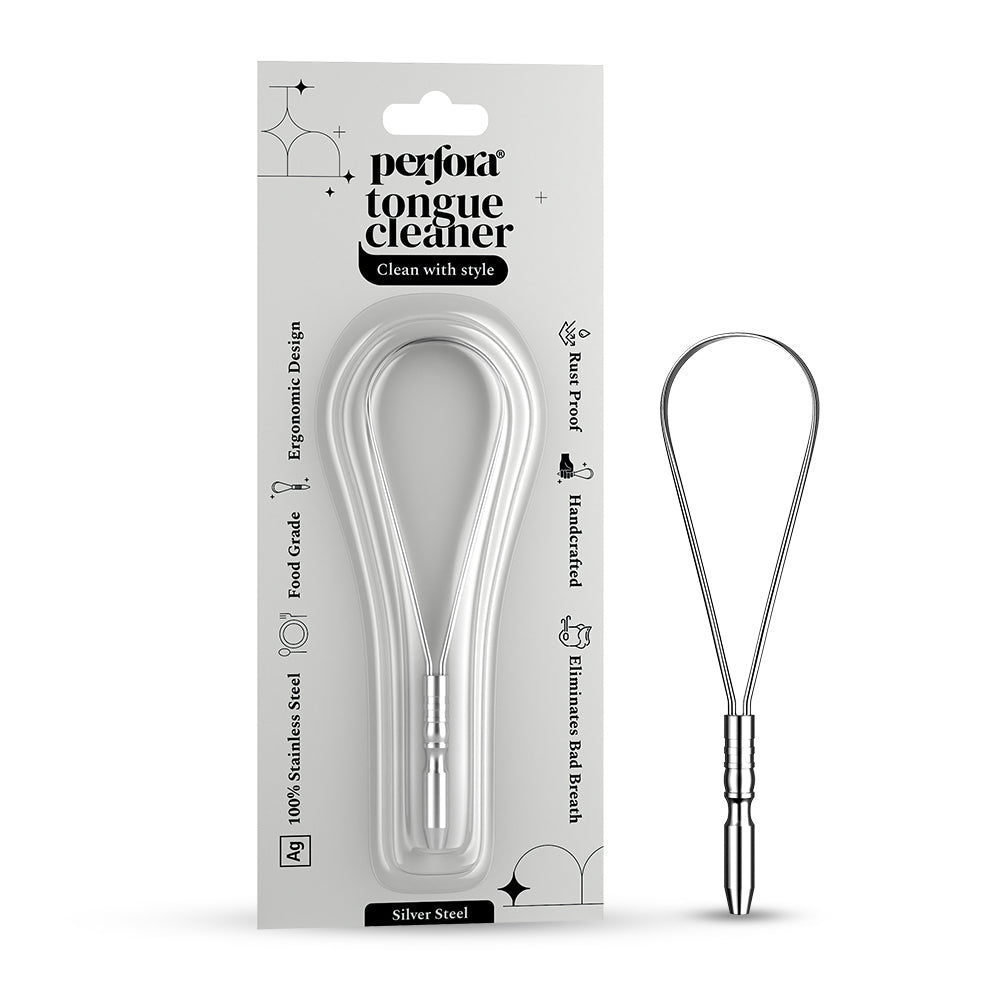 Silver Stainless Steel Tongue Cleaner