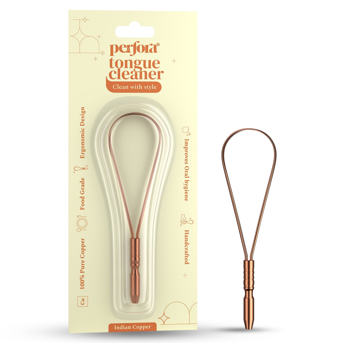 Perfora Copper & Stainless Steel Tongue Cleaner Combo