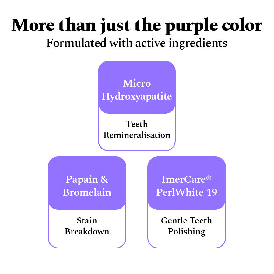 More than just the purple colour — formulated with active ingredients.
