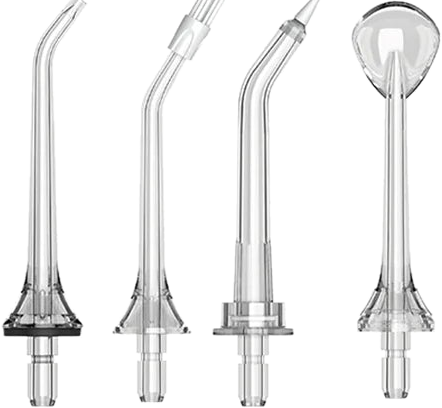 Five interchangeable flosser nozzle tips